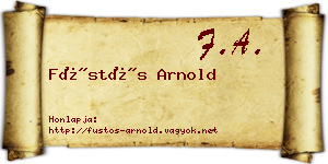 Füstös Arnold névjegykártya